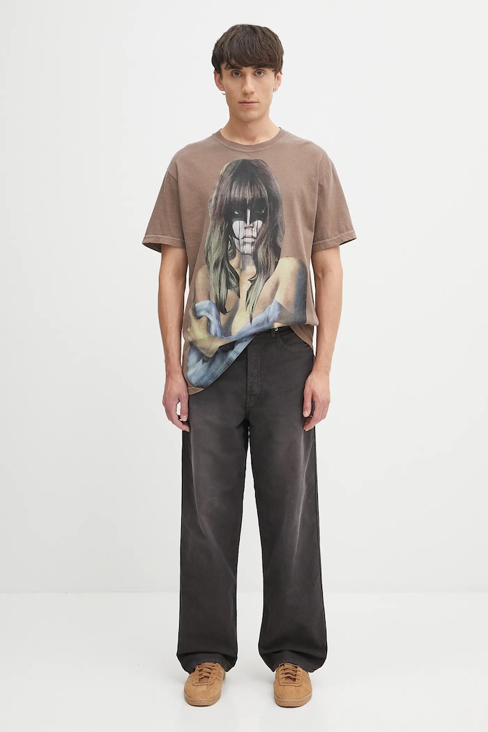 Visvim pamut nadrág fluxus 01 ex wide 125105008001 barna