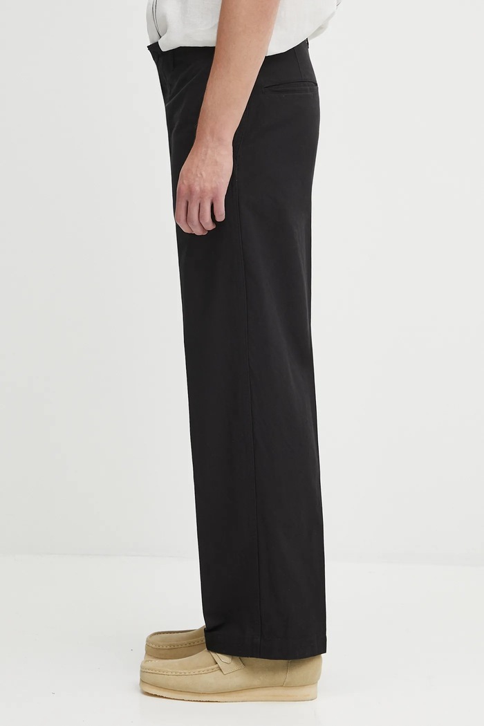 Visvim pamut nadrág ex wide chino pants 125105008008 fekete AW25