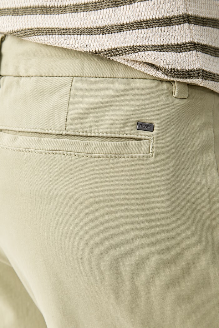 BOSS pantaloni chinos pentru bărbați din bumbac cu elastan H-Kaiton1 verde 50543312