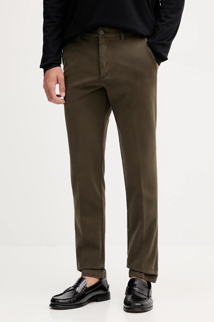 BOSS chino kalhoty pánské bavlněné s elastanem H-Kaiton1 zelená 50543312