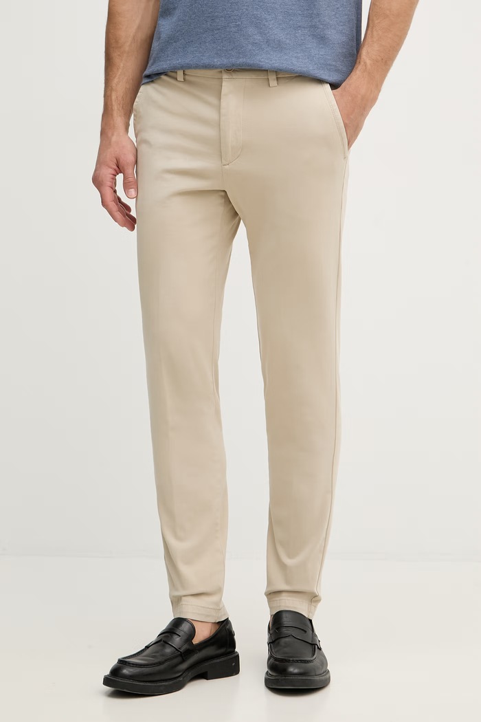 BOSS pantaloni chinos pentru bărbați din bumbac cu elastan H-Kaiton1 bej 50543312