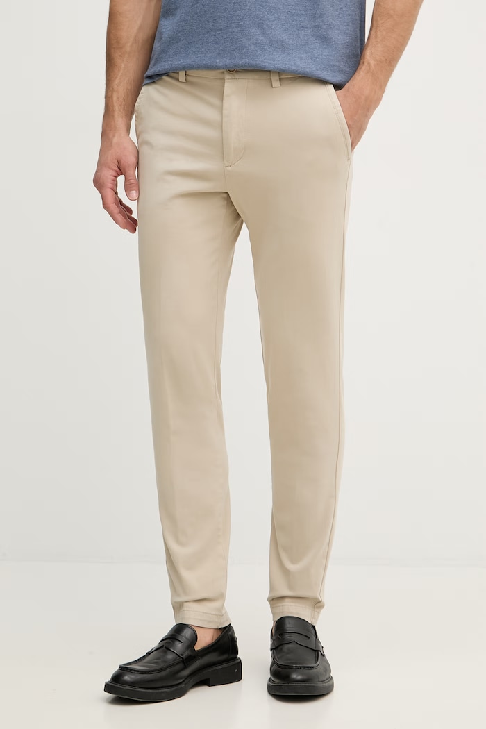 BOSS pantaloni chinos pentru bărbați din bumbac cu elastan H-Kaiton1 bej 50543312