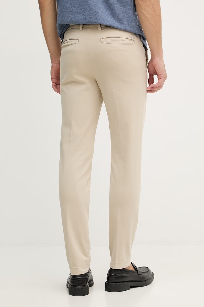 Îmbrăcăminte BOSS pantaloni chinos pentru bărbați din bumbac cu elastan H-Kaiton1 50543312 bej