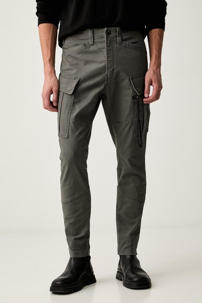 G-Star брюки skinny мужские из хлопка с эластаном Zip Pkt 3D Skinny Cargo 2.0 серый D24307.E172