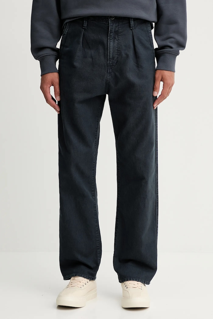 Bavlnené nohavice G-Star Pleated Chino Relaxed chinos tmavomodrá D26126.D752