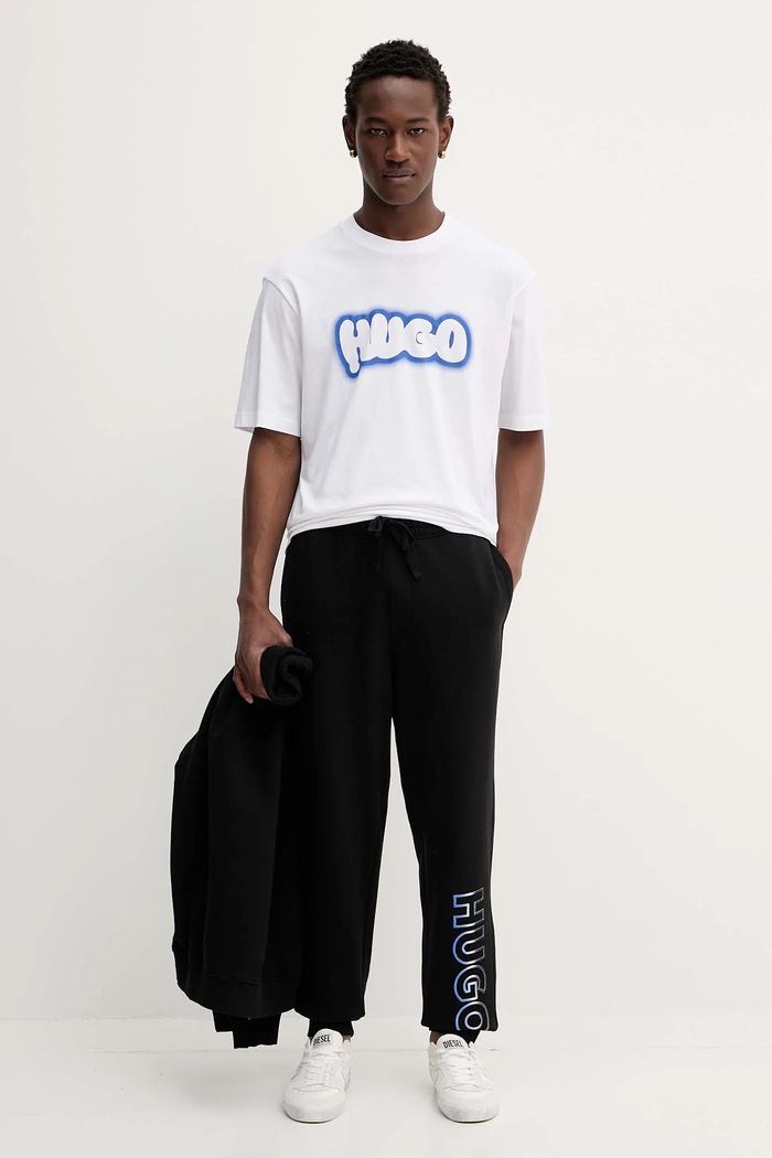 Хлопковые спортивные штаны Hugo Blue Nogtro 50549149 чёрный AW25
