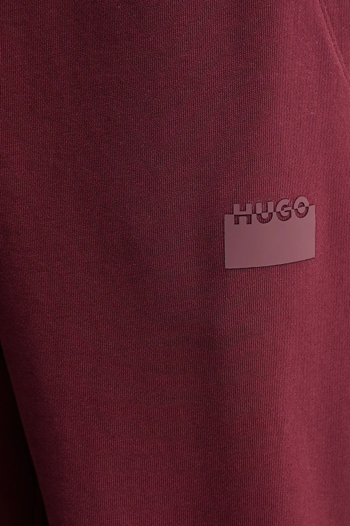 Βαμβακερό παντελόνι HUGO Dalessandra μπορντό 50546683