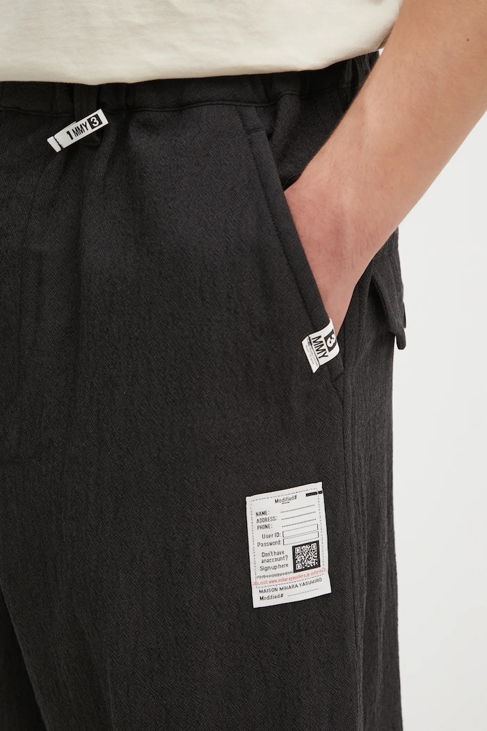 Μάλλινο παντελόνι Maison MIHARA YASUHIRO SLEEVE LAYERED J15PT132 μαύρο