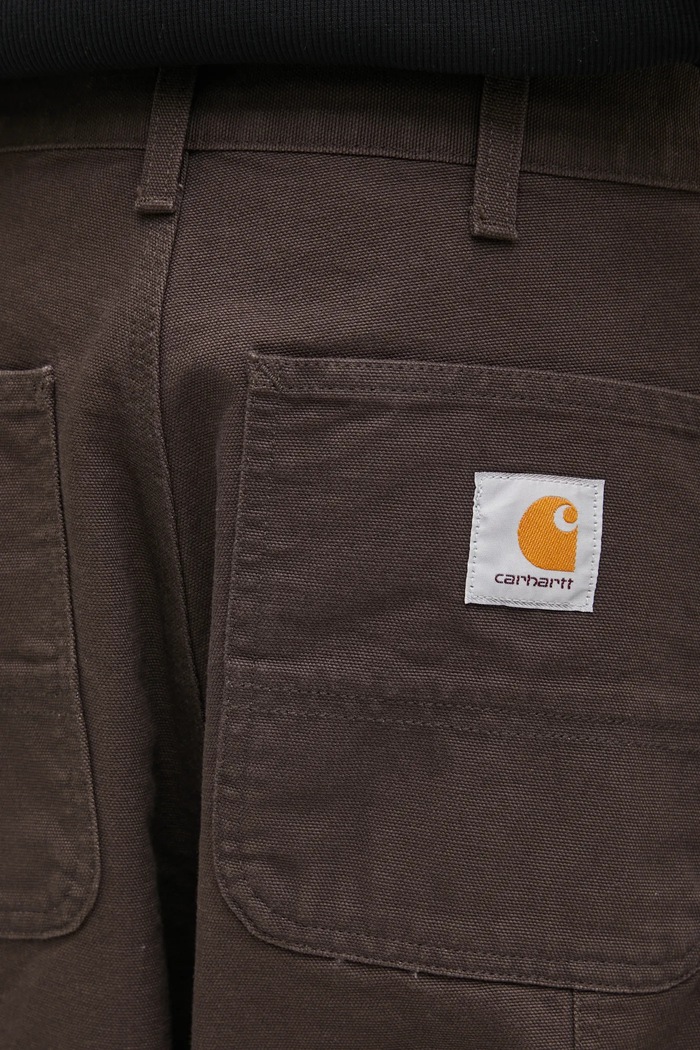 Carhartt WIP spodnie bawełniane Double Knee Pant brązowy I031501.4702