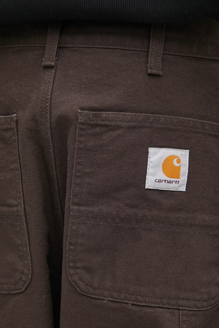 Carhartt WIP spodnie bawełniane Double Knee Pant brązowy I031501.4702