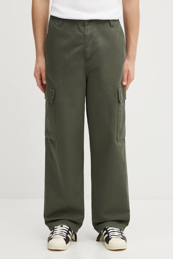 Carhartt WIP spodnie bawełniane Kade Cargo Pant gładkie zielony I035585.2ZX06