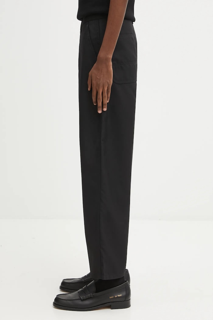 Carhartt WIP spodnie z dodatkiem wełny Ray Single Knee Pant I035635.8901 czarny AW25