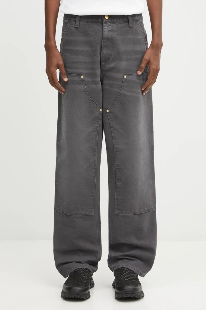 Carhartt WIP trousers Double Knee Pant plain gray I034796.874O