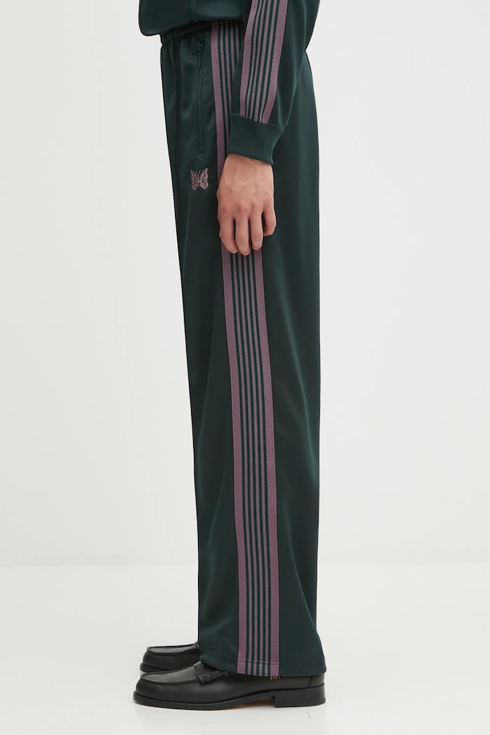 Спортен панталон Needles Track Pant изчистен зелен RW316
