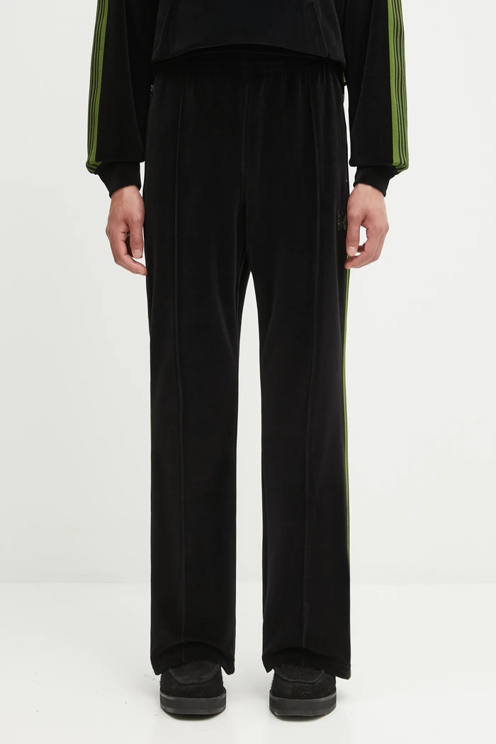 Спортен панталон Needles Boot-Cut Track Pant RW326 черен AW25