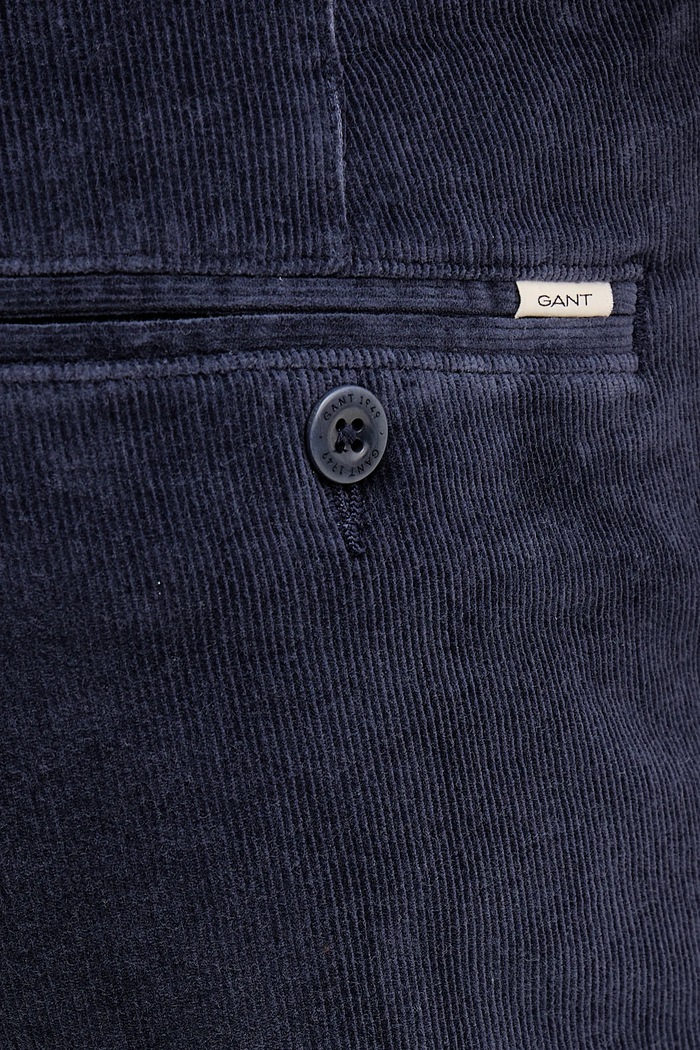 Pantaloni de catifea cord Gant 1505233 bleumarin