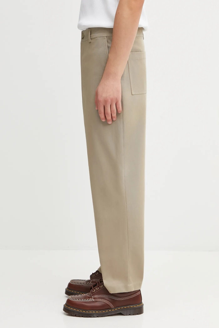 Maison Kitsuné cotton trousers Relaxed PM01119WW9028 beige AW25