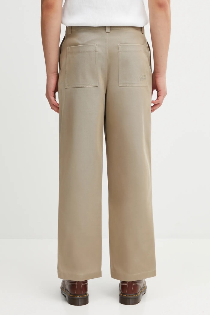 Clothing Maison Kitsuné cotton trousers Relaxed PM01119WW9028 beige