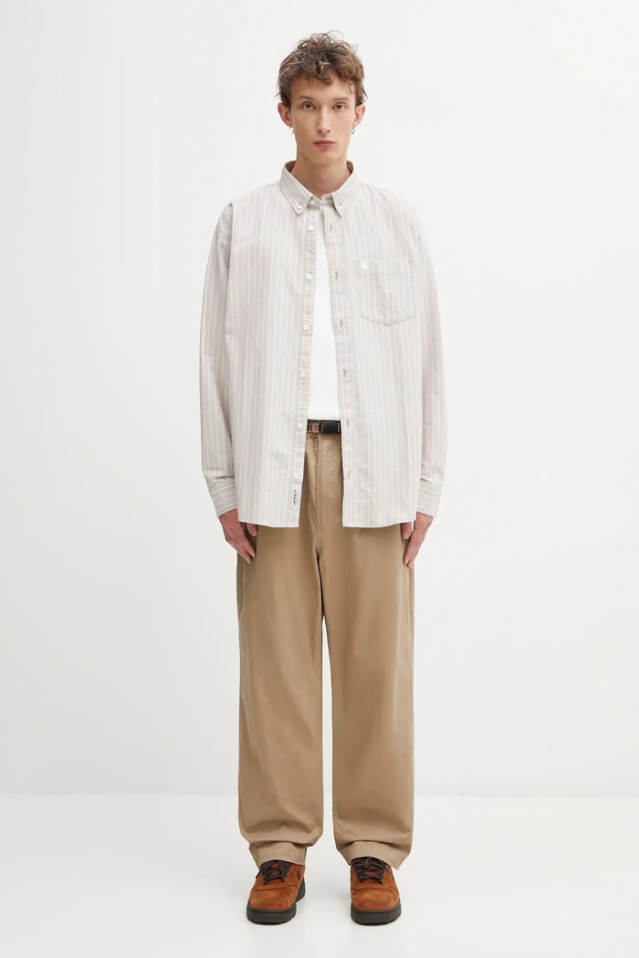 Памучен панталон Human Made WOVEN PANTS HM30PT012 бежов