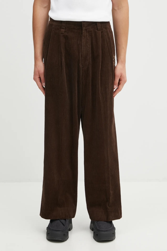 Human Made pantaloni de bumbac CORDUROY bumbac maro HM30PT008