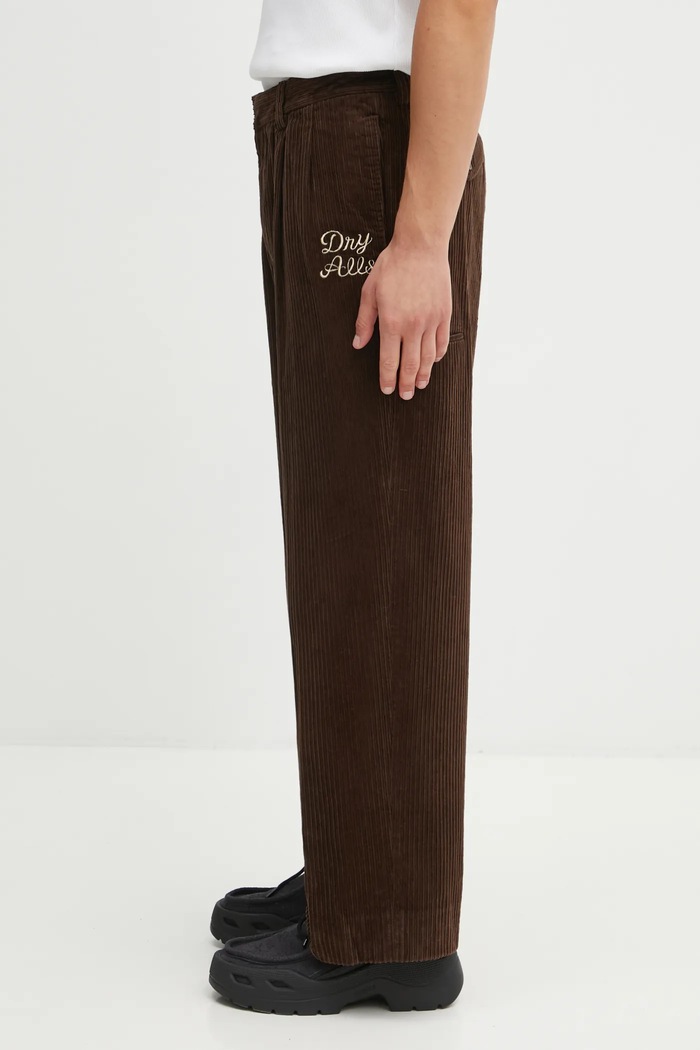 Human Made pantaloni de bumbac CORDUROY HM30PT008 maro AW25