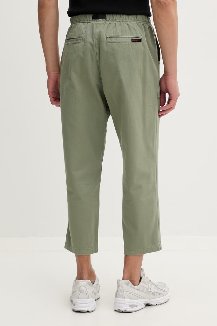 Oblečenie Gramicci pánske bavlnené nohavice LOOSE TAPERED PANT G103.OGT. zelená