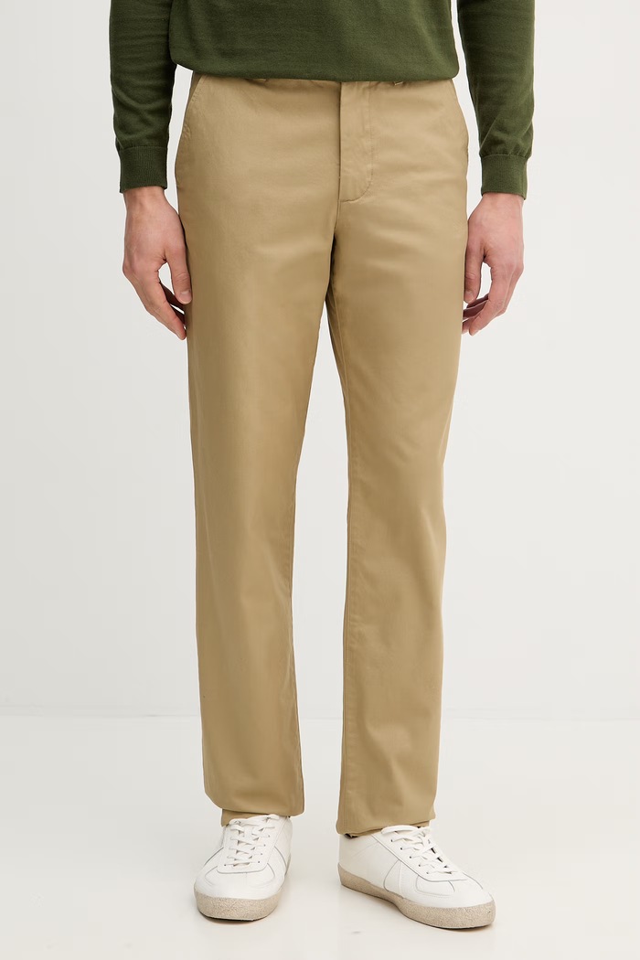 Lacoste pantaloni de bumbac drept bej HH3332