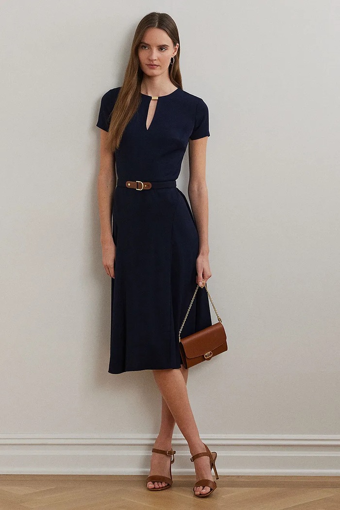 Šaty Lauren Ralph Lauren látka tmavomodrá 200973369