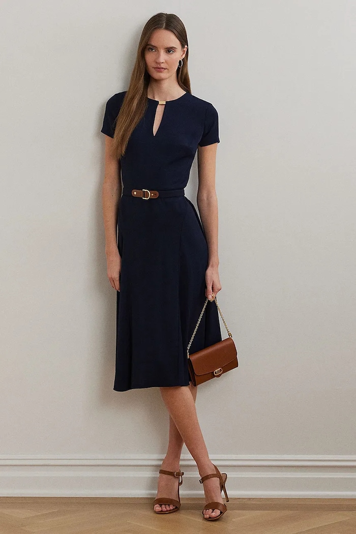 Šaty Lauren Ralph Lauren látka tmavomodrá 200973369