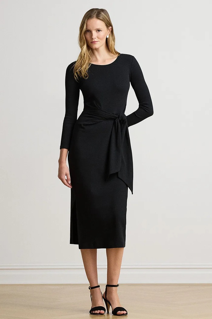 Lauren Ralph Lauren sukienka bodycon z bawełną czarny 200973598