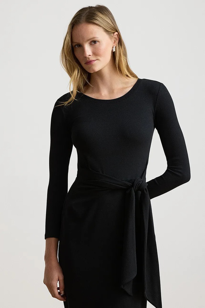 Odzież Lauren Ralph Lauren sukienka bodycon z bawełną 200973598 czarny