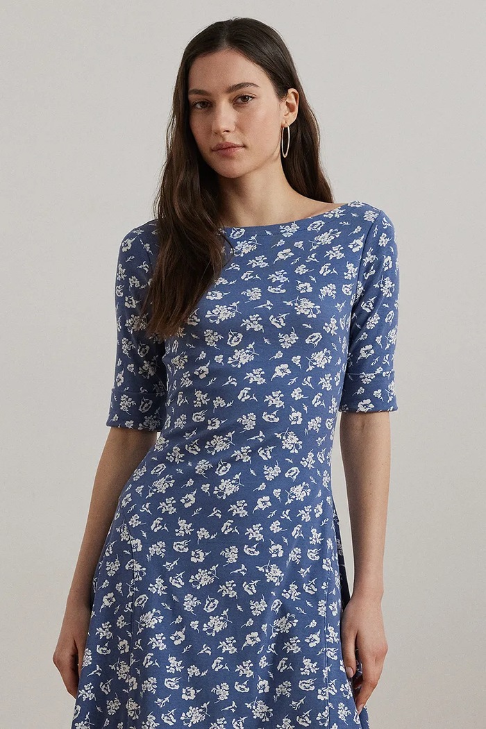 Odzież Lauren Ralph Lauren sukienka bawełniana 200976993 niebieski