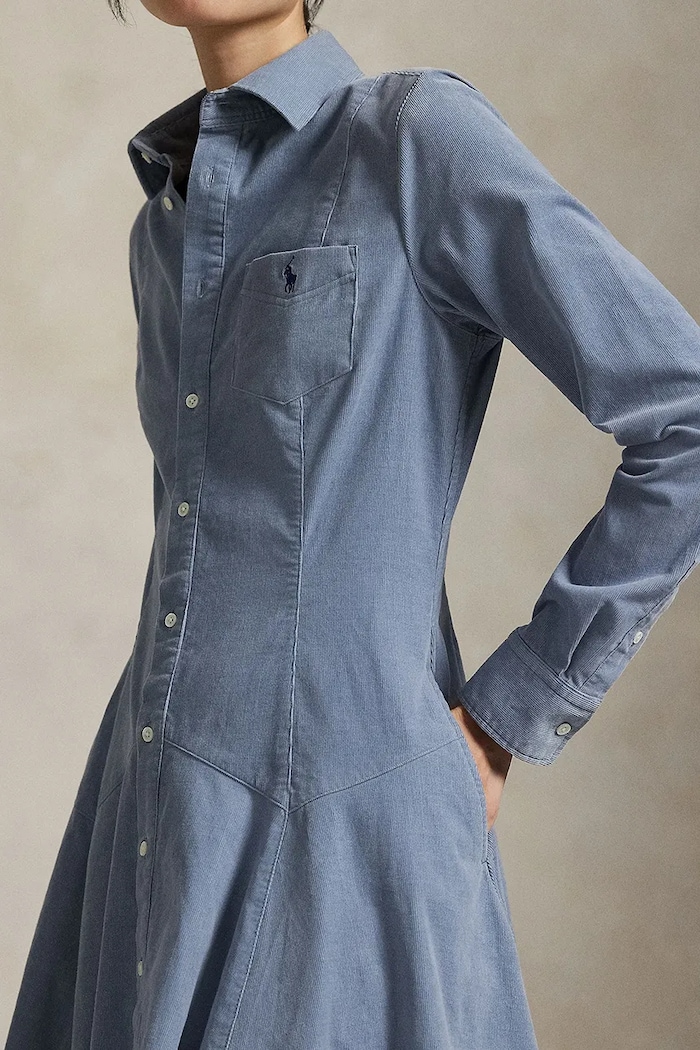 Pamučna haljina Polo Ralph Lauren plava 211972069