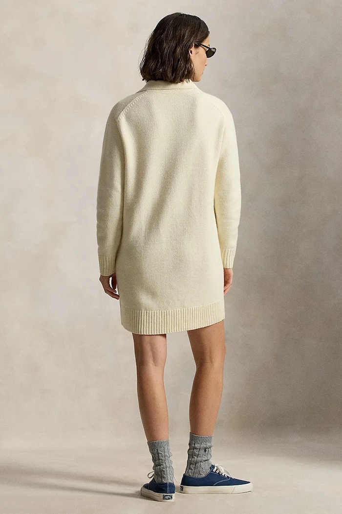 Vlněné šaty Polo Ralph Lauren 211A91143 béžová AW25
