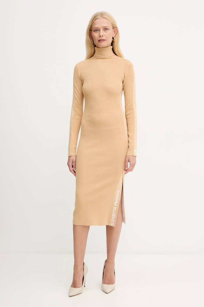 Šaty Elisabetta Franchi AM03S56E2 béžová AW25