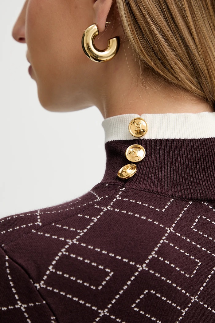 Šaty Elisabetta Franchi AM18T56E2 burgundské