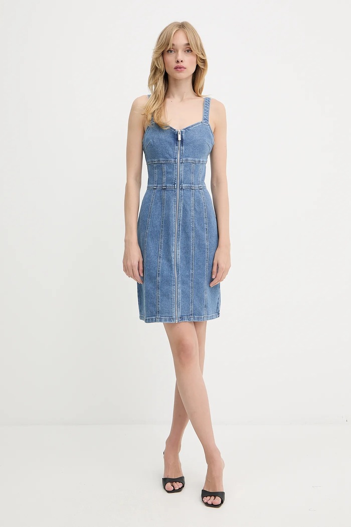 Morgan rochie jeans RSTRAP albastru AW25