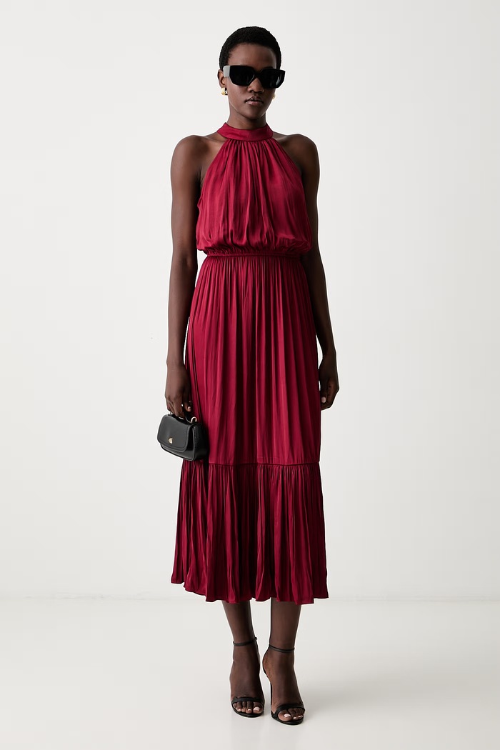 Morgan sukienka halter RAMAGE bordowy AW25