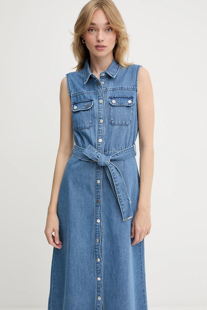 Morgan rochie jeans albastru RJEAN