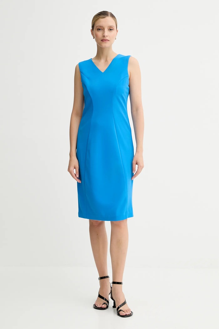 Šaty Calvin Klein s elastanom modrá LV044C063G
