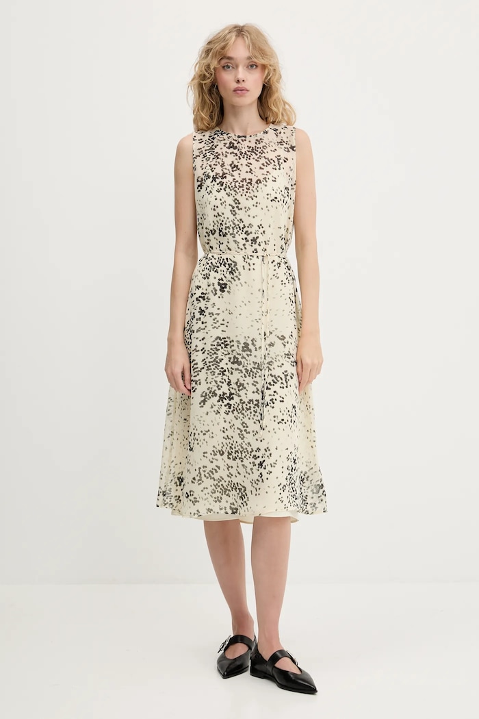 Calvin Klein rochie LV144C043G bej AW25
