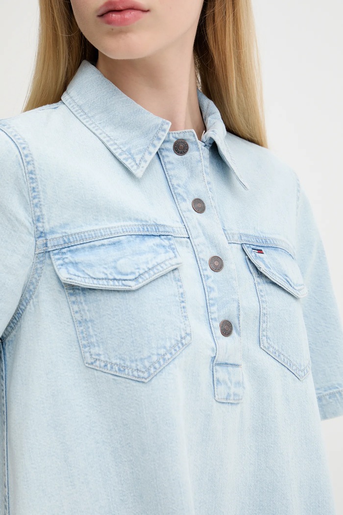 Tommy Jeans sukienka jeansowa DW0DW20519 niebieski