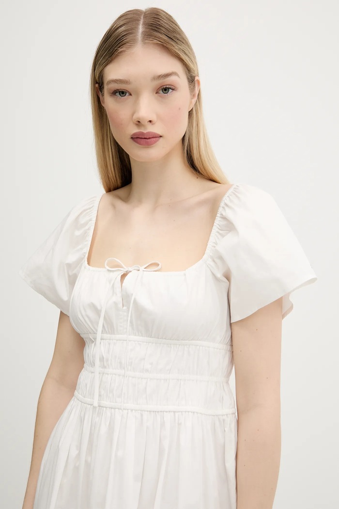 Bavlněné šaty Tommy Jeans bílá DW0DW20882