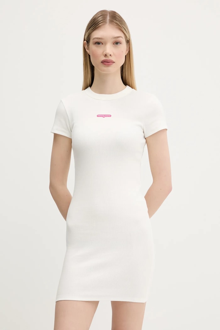 Šaty Tommy Jeans potisk bílá DW0DW21186