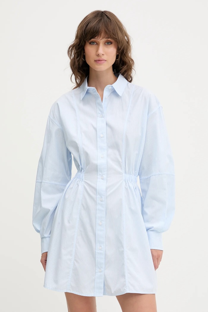 Tommy Jeans sukienka bawełniana wzorzyste niebieski DW0DW21744