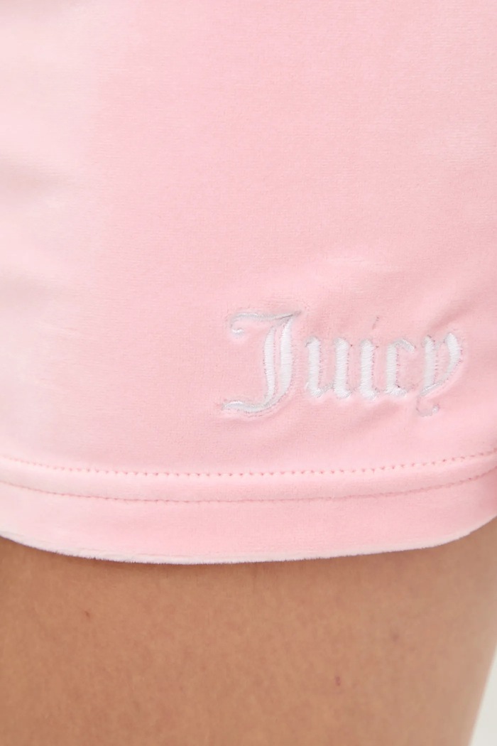 Zamatové šaty Juicy Couture VELOUR STRIPE TUBE DRESS JCWED225353 ružová
