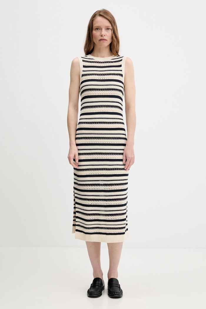 Šaty Tommy Hilfiger maxi béžová WW0WW45649