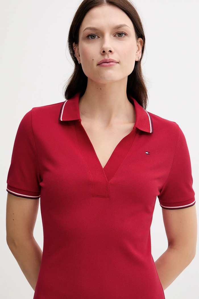 Šaty Tommy Hilfiger červená WW0WW45740