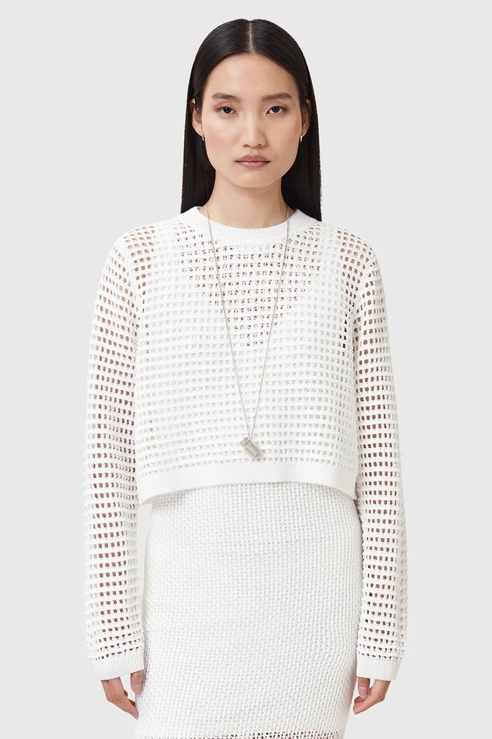 Obleka in pulover AllSaints MIRO W179DC bela AW25