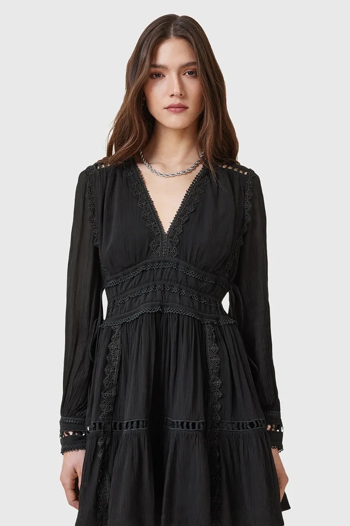Šaty AllSaints XANTHE W213DC čierna AW25